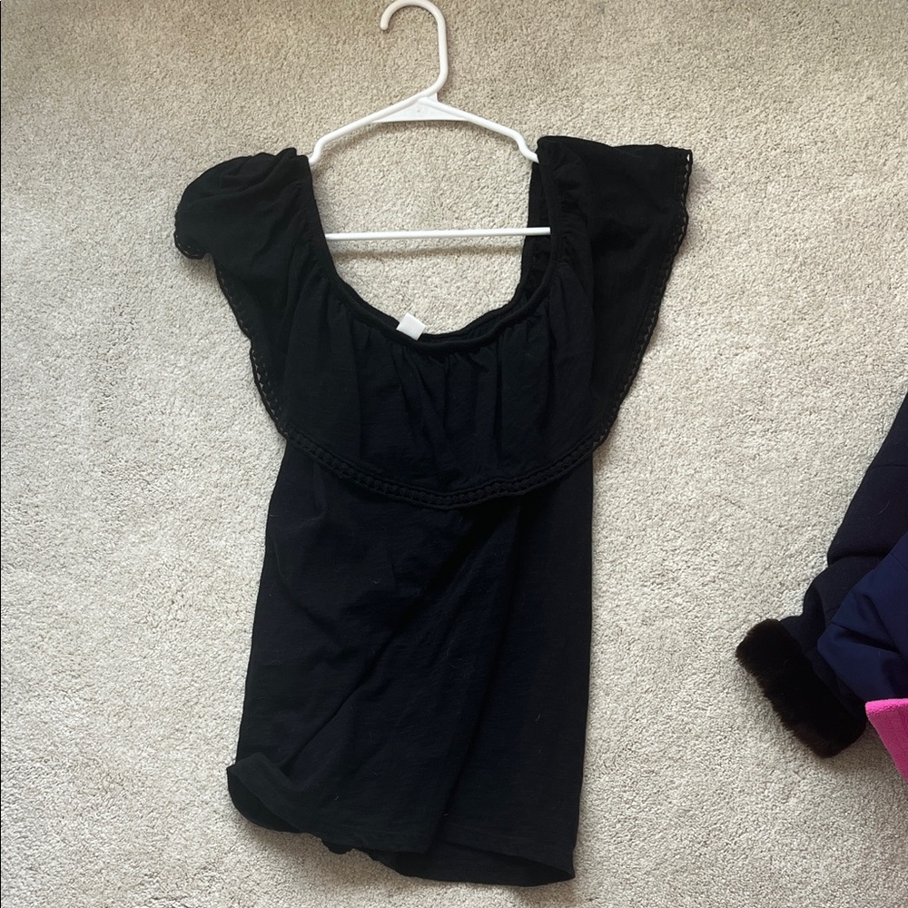 Old Navy Black Ruffle Top